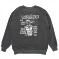PORKCHOP/MAD SPRAY SWEAT（ASH BLACK）［クルーネックスウェット-25春夏］