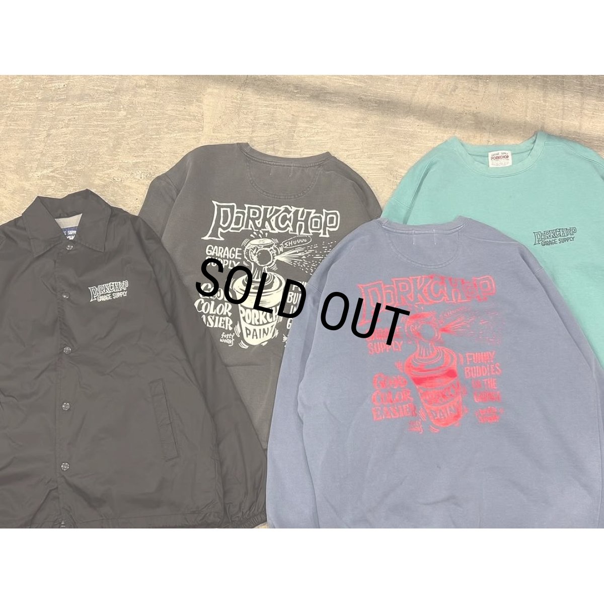 画像6: PORKCHOP/MAD SPRAY SWEAT（ASH BLACK）［クルーネックスウェット-25春夏］ (6)