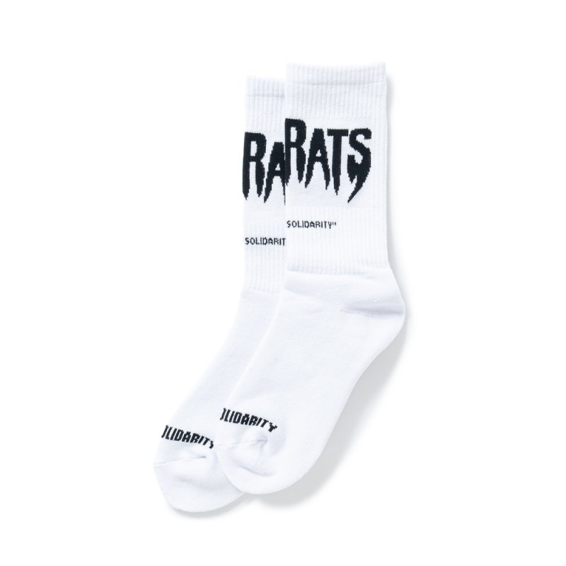 画像1: RATS/PILE SOCKS "THE RATS"（WHITE）［ソックス-25春夏］