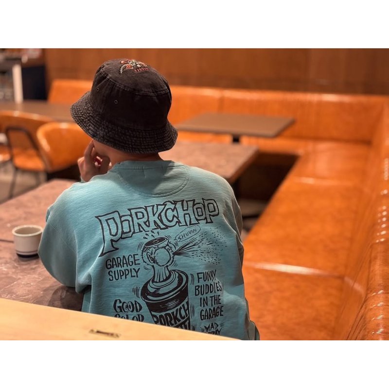 画像3: PORKCHOP/MAD SPRAY SWEAT（MINT GREEN）［クルーネックスウェット-25春夏］