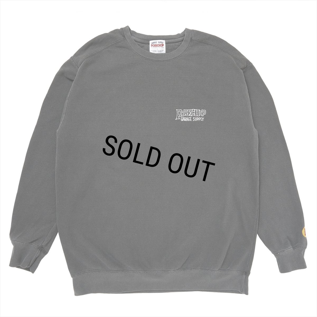 画像2: PORKCHOP/MAD SPRAY SWEAT（ASH BLACK）［クルーネックスウェット-25春夏］ (2)