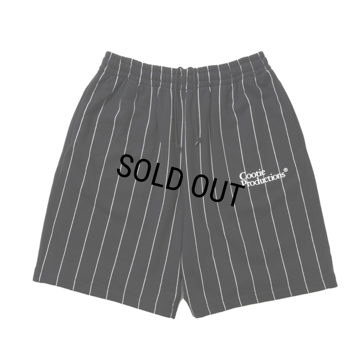 画像1: COOTIE PRODUCTIONS/Allover Print Open End Yarn Sweat Easy Shorts（Black）［ストライプスウェットイージーショーツ-25春夏］ (1)