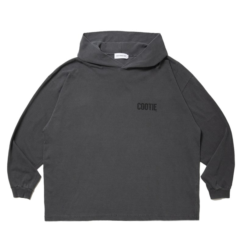 画像1: COOTIE PRODUCTIONS/Pigment Dyed L/S Hooded Tee（Black）［ピグメントダイフーデッド長袖T-25春夏］