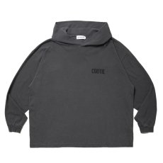 画像2: COOTIE PRODUCTIONS/Pigment Dyed L/S Hooded Tee（Black）［ピグメントダイフーデッド長袖T-25春夏］ (2)