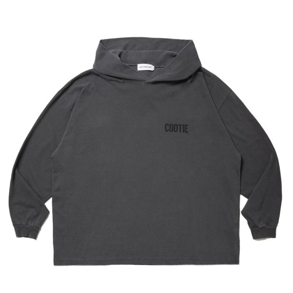 画像2: COOTIE PRODUCTIONS/Pigment Dyed L/S Hooded Tee（Black）［ピグメントダイフーデッド長袖T-25春夏］