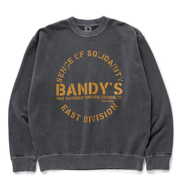 画像1: RATS/PIGMENT DYED CREW NECK SWEAT（BLACK）［ピグメントダイクルーネックスウェット-25春夏］