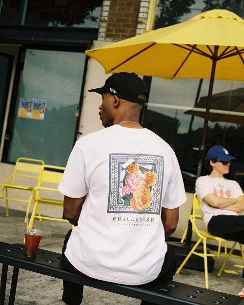 他の写真3: CHALLENGER/ROSE BANDANA TEE（WHITE）［プリントT-25春夏］