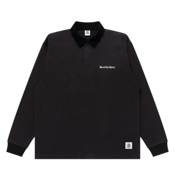 画像1: BlackEyePatch/OE LOGO CORDUROY COLLARED RUGBY SHIRT（BLACK）