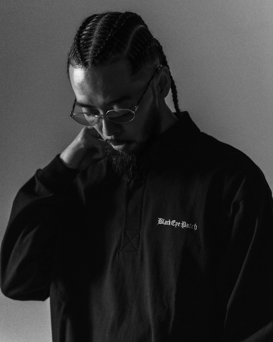 画像3: BlackEyePatch/OE LOGO CORDUROY COLLARED RUGBY SHIRT(BLACK) (3)