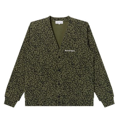 画像1: BlackEyePatch/OE LOGO LEOPARD PATTERNED CARIDIGAN（OLIVE）