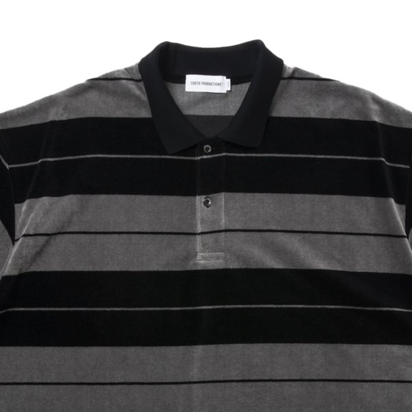画像3: COOTIE PRODUCTIONS/Velour Border S/S Polo（Black）［ベロアボーダーポロ-25春夏］