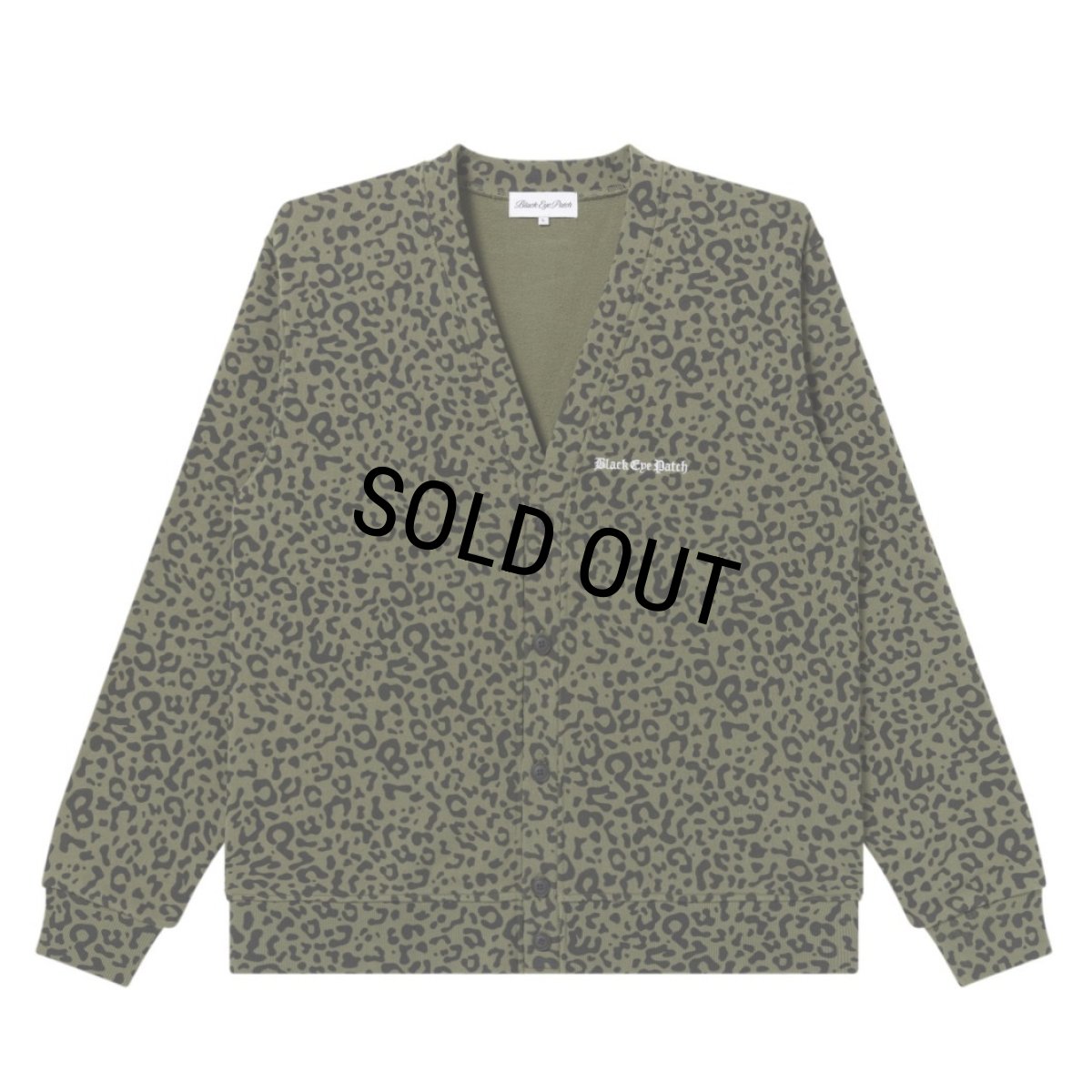 画像1: BlackEyePatch/OE LOGO LEOPARD PATTERNED CARIDIGAN（OLIVE） (1)