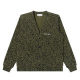 BlackEyePatch/OE LOGO LEOPARD PATTERNED CARIDIGAN（OLIVE）