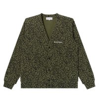 BlackEyePatch/OE LOGO LEOPARD PATTERNED CARIDIGAN（OLIVE）