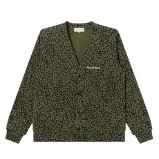 画像1: BlackEyePatch/OE LOGO LEOPARD PATTERNED CARIDIGAN（OLIVE） (1)
