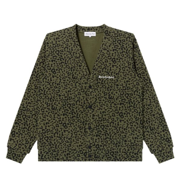 画像1: BlackEyePatch/OE LOGO LEOPARD PATTERNED CARIDIGAN（OLIVE）