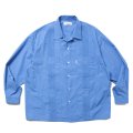 COOTIE PRODUCTIONS/120/2 Typewriter Cuba L/S Shirt（Blue）［キューバシャツ-25春夏］