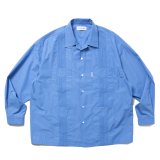 COOTIE PRODUCTIONS/120/2 Typewriter Cuba L/S Shirt（Blue）［キューバシャツ-25春夏］