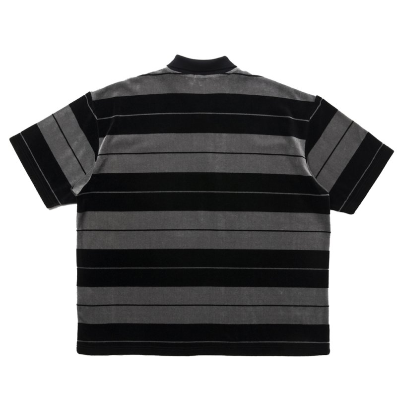 画像2: COOTIE PRODUCTIONS/Velour Border S/S Polo（Black）［ベロアボーダーポロ-25春夏］