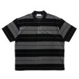 画像1: COOTIE PRODUCTIONS/Velour Border S/S Polo（Black）［ベロアボーダーポロ-25春夏］ (1)