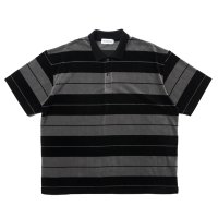 COOTIE PRODUCTIONS/Velour Border S/S Polo（Black）［ベロアボーダーポロ-25春夏］