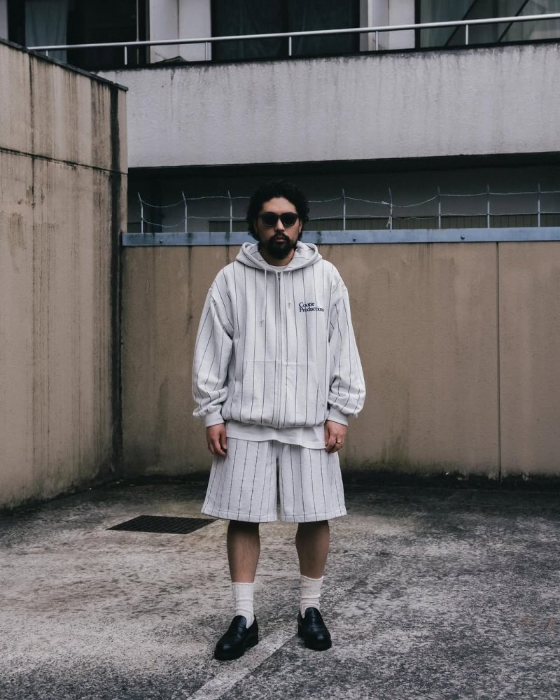 画像3: COOTIE PRODUCTIONS/Allover Print Open End Yarn Sweat Zip Hoodie（Oatmeal）［ストライプスウェットジップフーディー-25春夏］