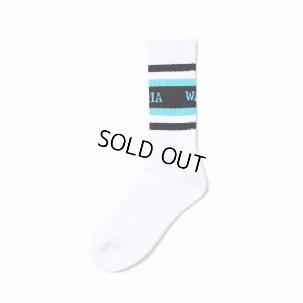 画像2: WACKO MARIA/LOGO JACQUARD SOCKS（WHITE/SAX）［ロゴジャガードソックス-25春夏］