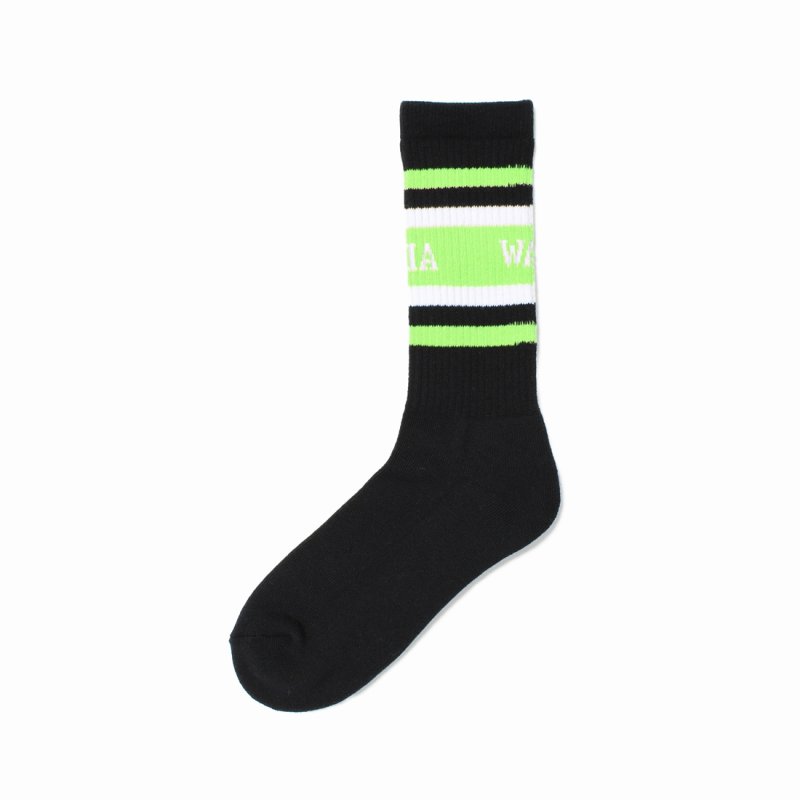 画像2: WACKO MARIA/LOGO JACQUARD SOCKS（BLACK/GREEN）［ロゴジャガードソックス-25春夏］