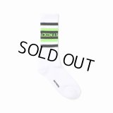 WACKO MARIA/LOGO JACQUARD SOCKS（WHITE/GREEN）［ロゴジャガードソックス-25春夏］
