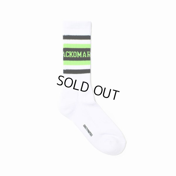 画像1: WACKO MARIA/LOGO JACQUARD SOCKS（WHITE/GREEN）［ロゴジャガードソックス-25春夏］