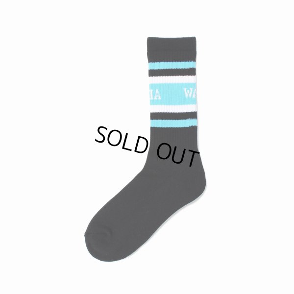 画像2: WACKO MARIA/LOGO JACQUARD SOCKS（BLACK/SAX）［ロゴジャガードソックス-25春夏］