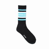 WACKO MARIA/LOGO JACQUARD SOCKS（BLACK/SAX）［ロゴジャガードソックス-25春夏］