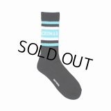 WACKO MARIA/LOGO JACQUARD SOCKS（BLACK/SAX）［ロゴジャガードソックス-25春夏］