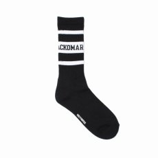 画像1: WACKO MARIA/LOGO JACQUARD SOCKS（BLACK/WHITE）［ロゴジャガードソックス-25春夏］ (1)