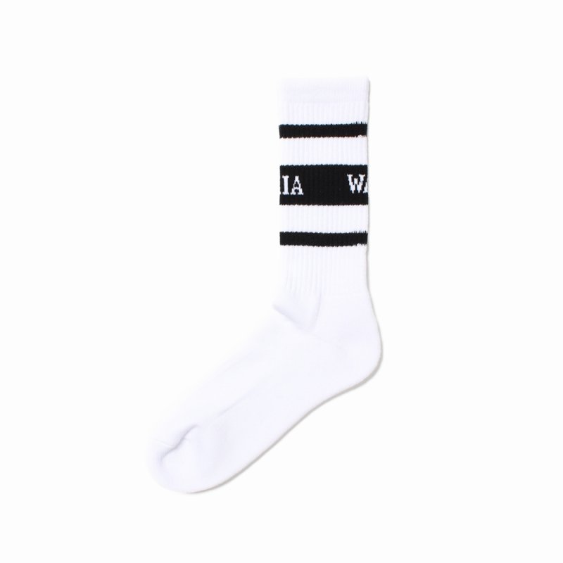 画像2: WACKO MARIA/LOGO JACQUARD SOCKS（WHITE/BLACK）［ロゴジャガードソックス-25春夏］