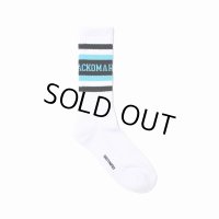 WACKO MARIA/LOGO JACQUARD SOCKS（WHITE/SAX）［ロゴジャガードソックス-25春夏］