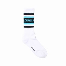 画像1: WACKO MARIA/LOGO JACQUARD SOCKS（WHITE/SAX）［ロゴジャガードソックス-25春夏］ (1)