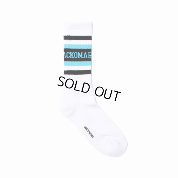 画像1: WACKO MARIA/LOGO JACQUARD SOCKS（WHITE/SAX）［ロゴジャガードソックス-25春夏］