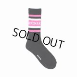 WACKO MARIA/LOGO JACQUARD SOCKS（BLACK/PINK）［ロゴジャガードソックス-25春夏］