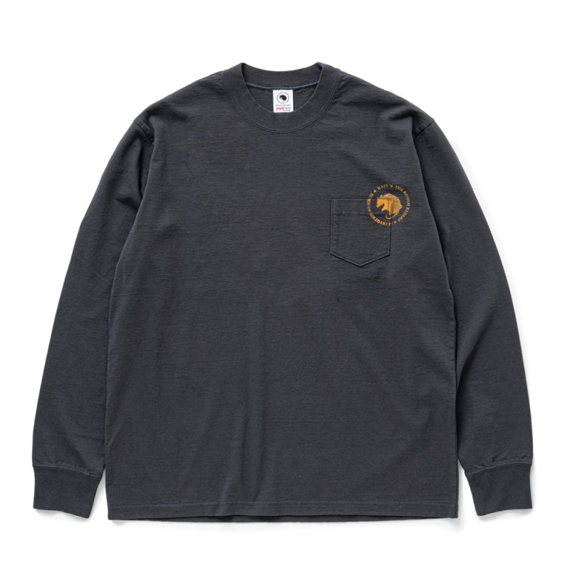 画像1: RATS/CIRCLE POCKET L/S TEE（CHARCOAL）［プリント長袖ポケT-25春夏］