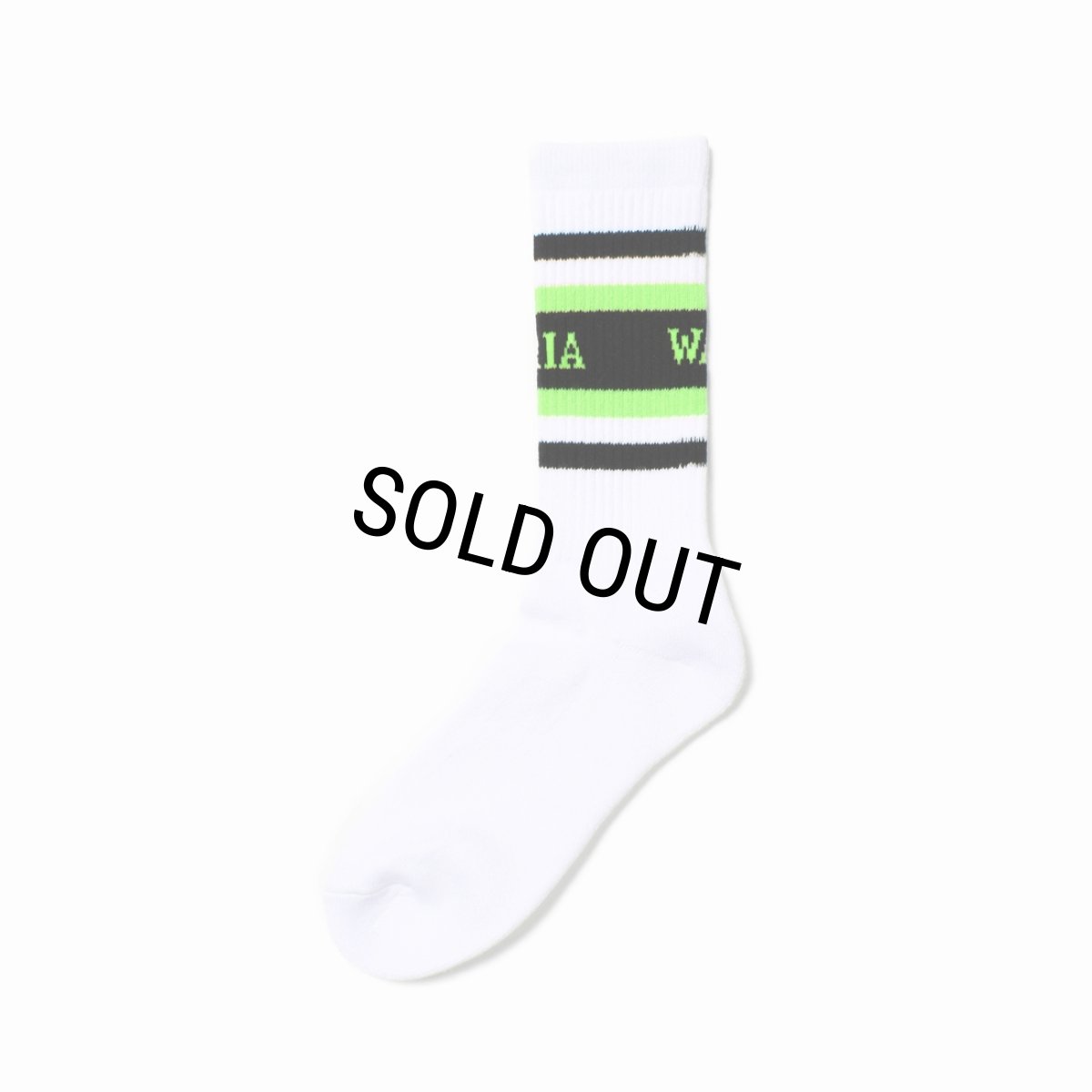 画像2: WACKO MARIA/LOGO JACQUARD SOCKS（WHITE/GREEN）［ロゴジャガードソックス-25春夏］ (2)