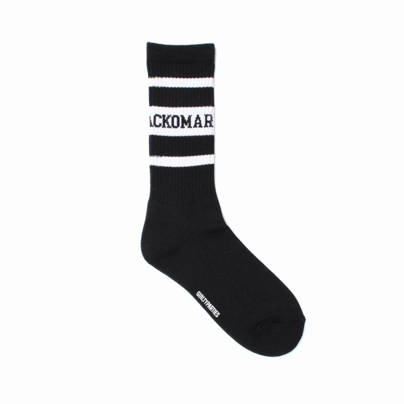 画像1: WACKO MARIA/LOGO JACQUARD SOCKS（BLACK/WHITE）［ロゴジャガードソックス-25春夏］