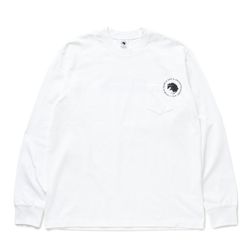 画像1: RATS/CIRCLE POCKET L/S TEE（WHITE）［プリント長袖ポケT-25春夏］