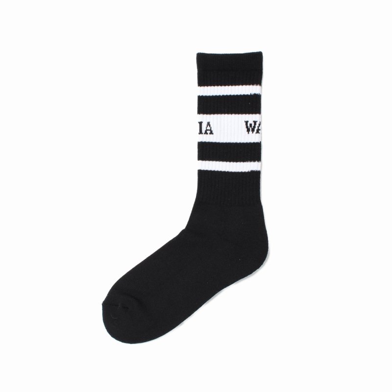 画像2: WACKO MARIA/LOGO JACQUARD SOCKS（BLACK/WHITE）［ロゴジャガードソックス-25春夏］