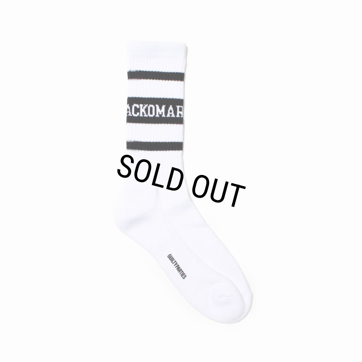 画像1: WACKO MARIA/LOGO JACQUARD SOCKS（WHITE/BLACK）［ロゴジャガードソックス-25春夏］ (1)