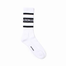 画像1: WACKO MARIA/LOGO JACQUARD SOCKS（WHITE/BLACK）［ロゴジャガードソックス-25春夏］ (1)