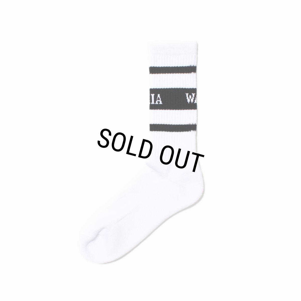 画像2: WACKO MARIA/LOGO JACQUARD SOCKS（WHITE/BLACK）［ロゴジャガードソックス-25春夏］ (2)