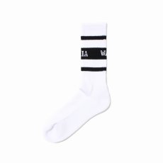画像2: WACKO MARIA/LOGO JACQUARD SOCKS（WHITE/BLACK）［ロゴジャガードソックス-25春夏］ (2)