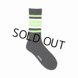 WACKO MARIA/LOGO JACQUARD SOCKS（BLACK/GREEN）［ロゴジャガードソックス-25春夏］