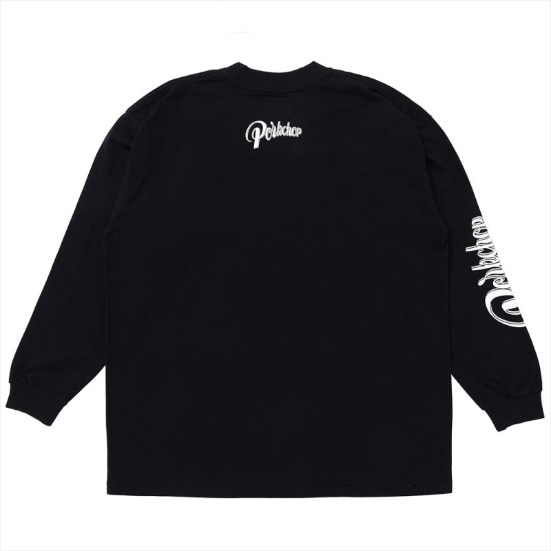 画像2: PORKCHOP/CRS LOGO L/S TEE（BLACK）［プリント長袖T-25春夏］
